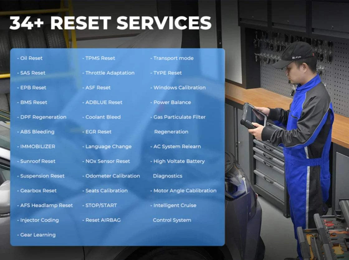 TOPDON Phoenix Elite 34 Maintenance Reset Service Functions
