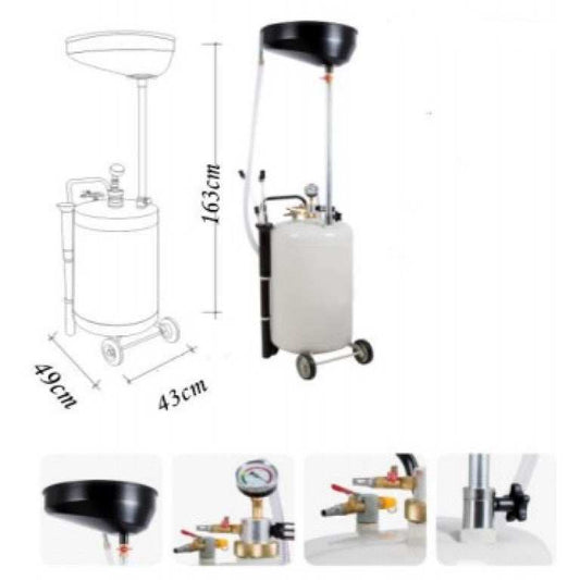 BulletPro SuperDrain70L Pneumatic Oil Drainer Full Kit