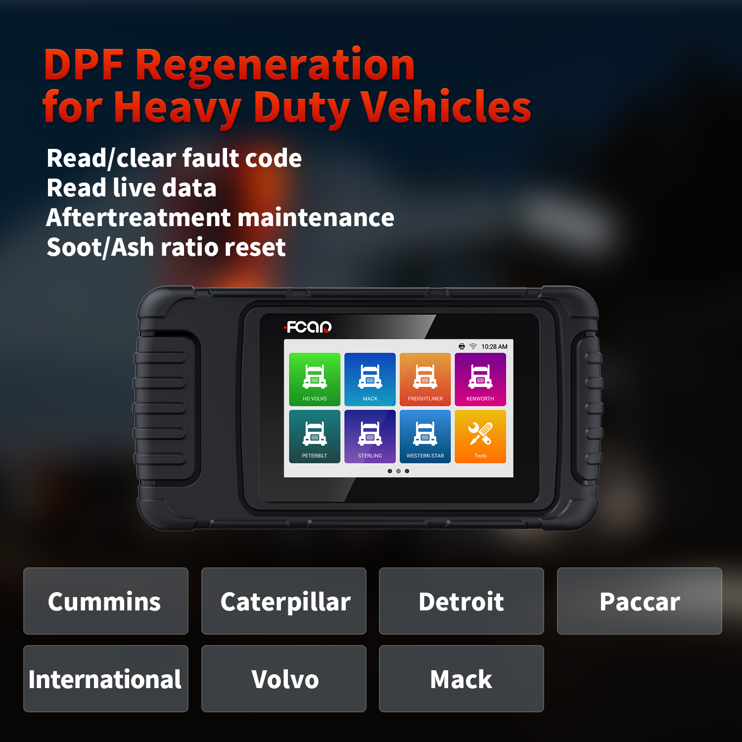 FCAR HDS600 Truck Scan Tool and Car OBDII Scanner | Heavy-Duty Vehicle DPF Regeneration
