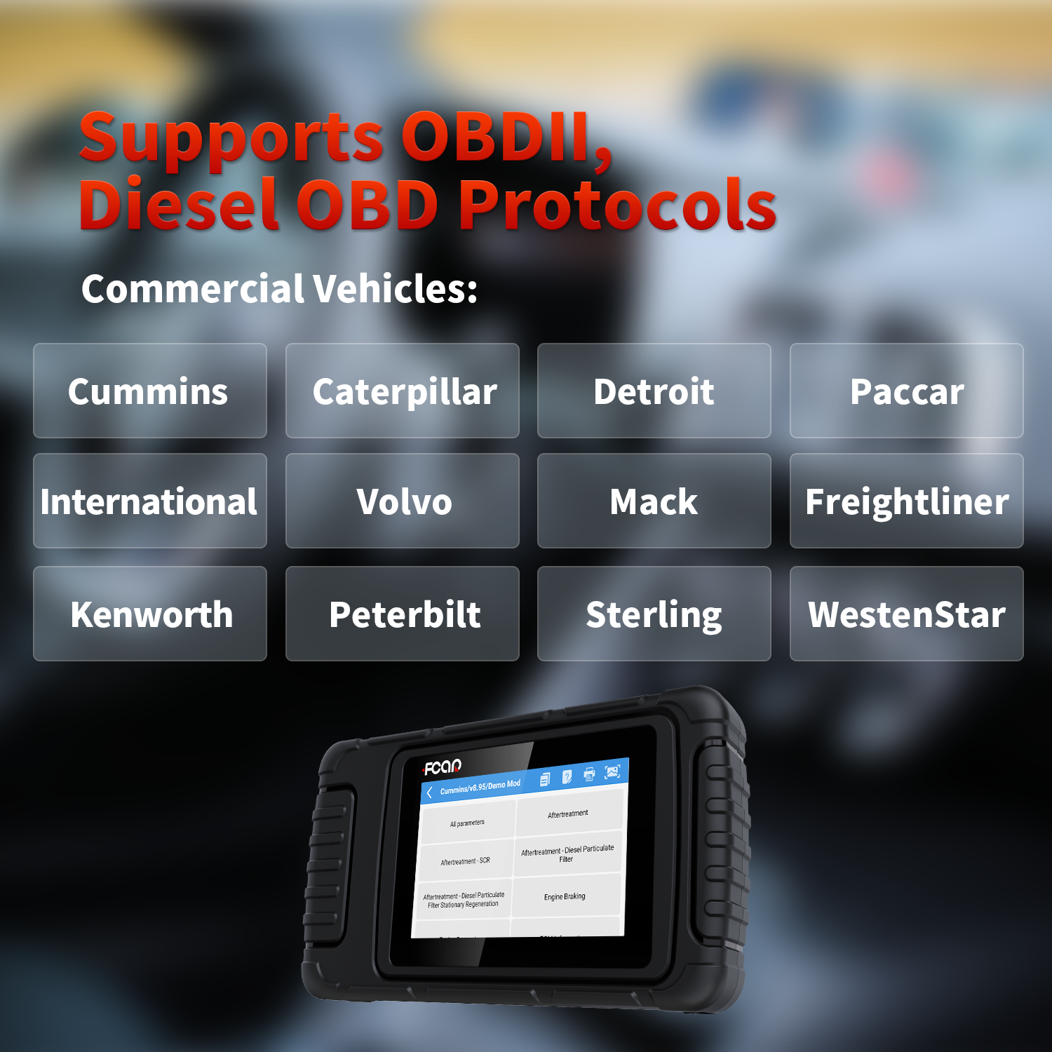 FCAR HDS600 Supports OBDII and Diesel OBD Protocols
