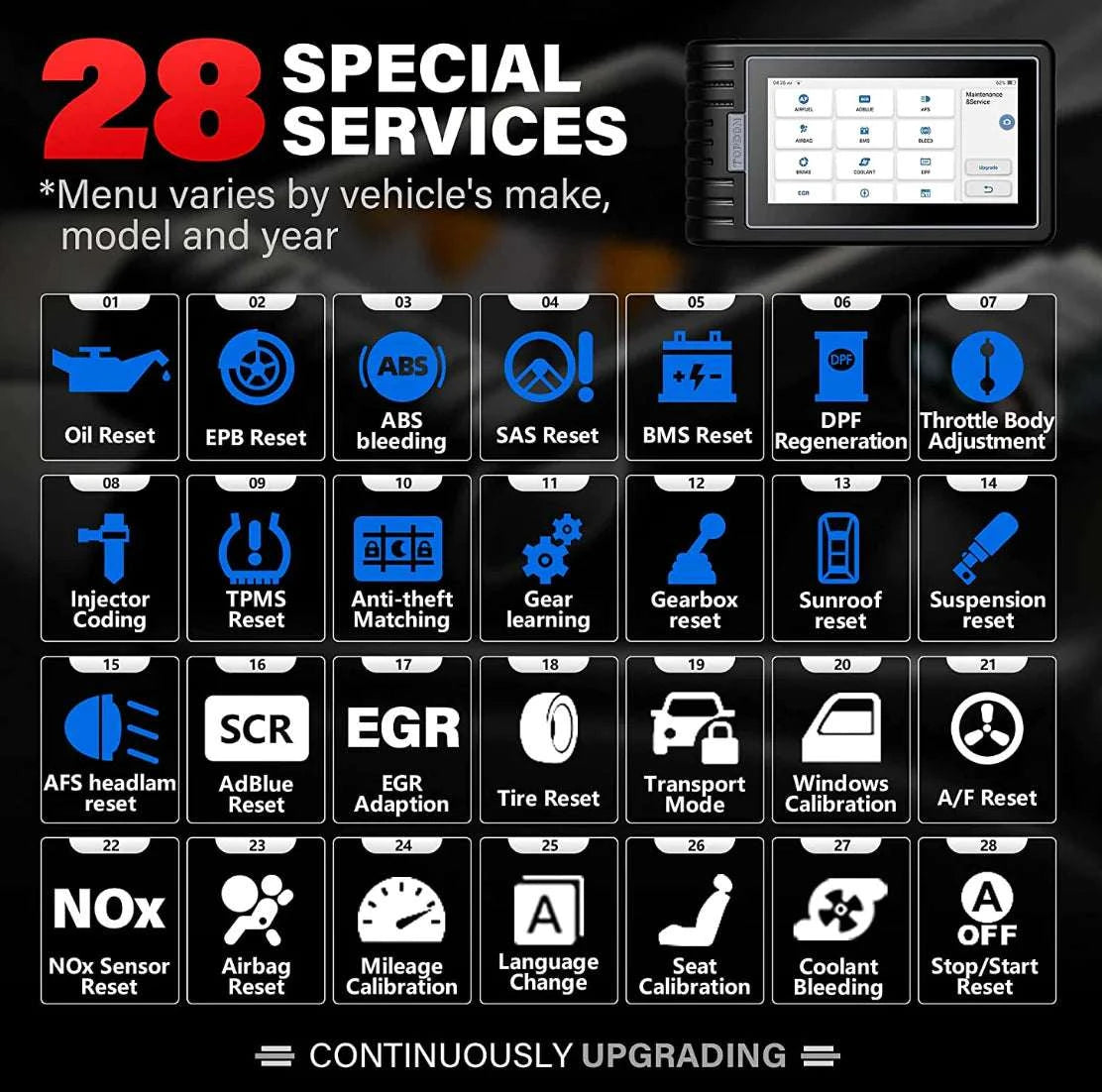 TOPDON ArtiDiag800BT 28 Special Functions