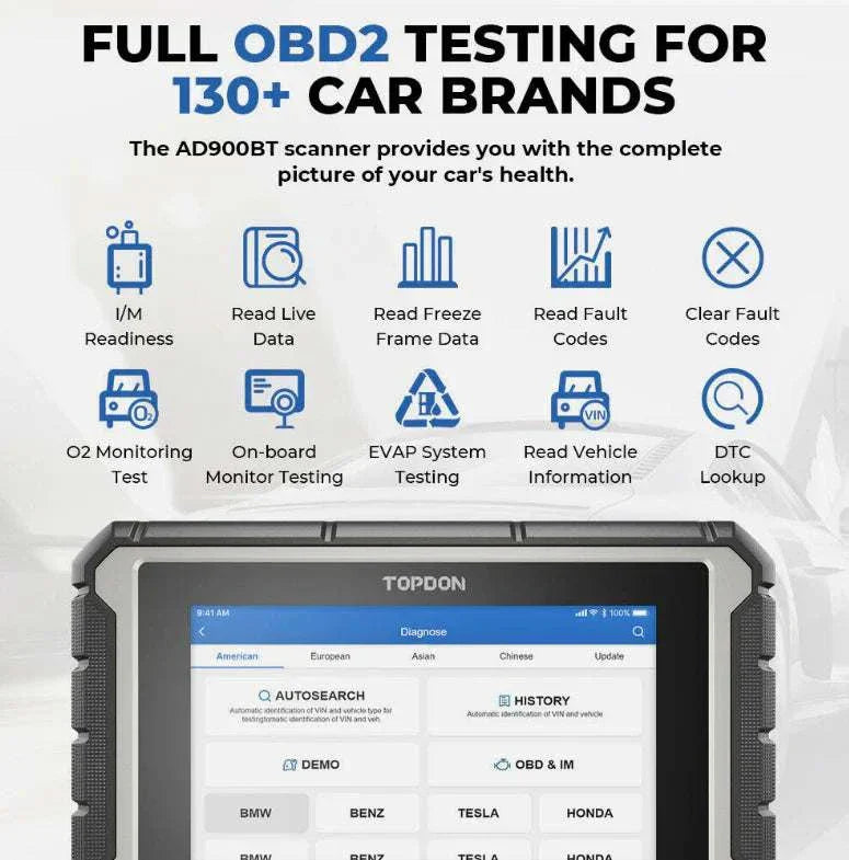 TOPDON ArtiDiag900BT Diagnostic Scan Tool 130+ Car Brands