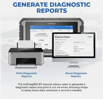 TOPDON ArtiDiag900BT Diagnostic Scan Tool Generate Diagnostic Reports