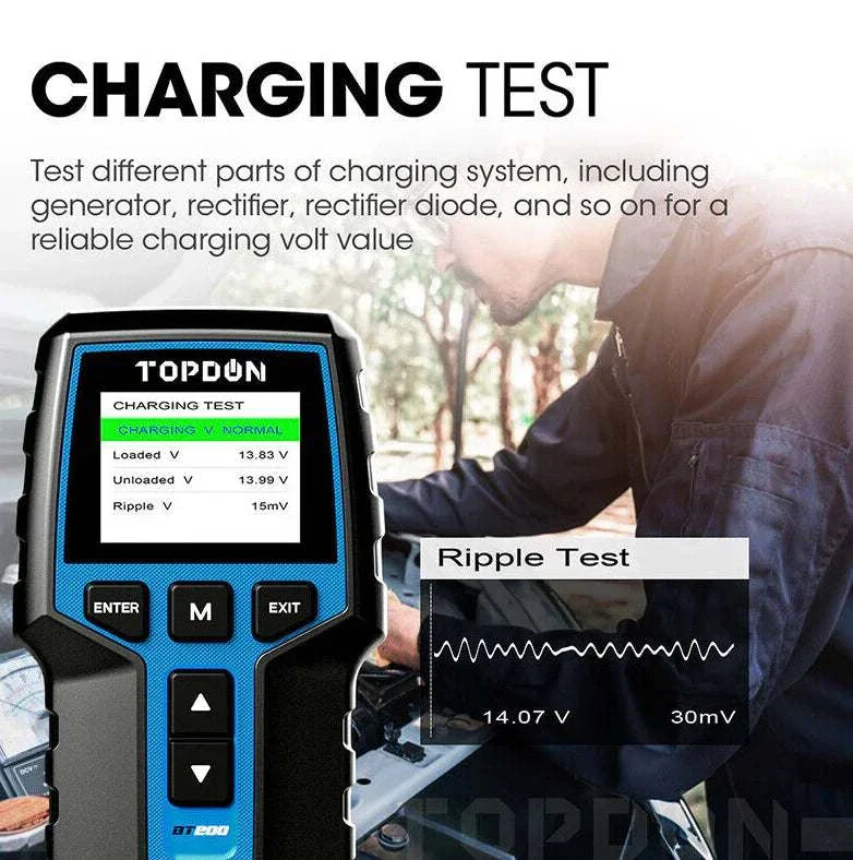 TOPDON BT200 Charging Test