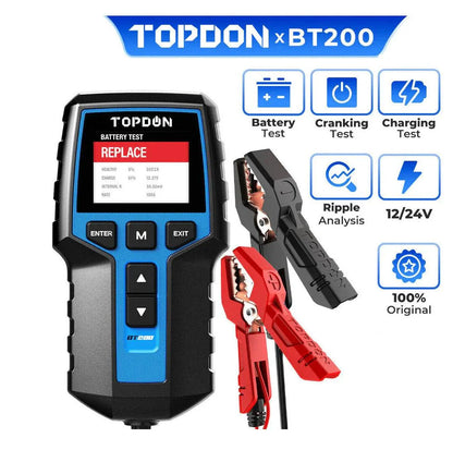 TOPDON BT200 Battery and Electrical System Tester 12V 24V