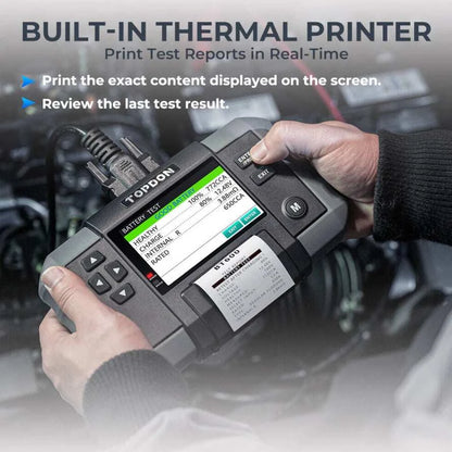 Topdon BT600 Battery and Electrical System Tester with Built in thermal printer
