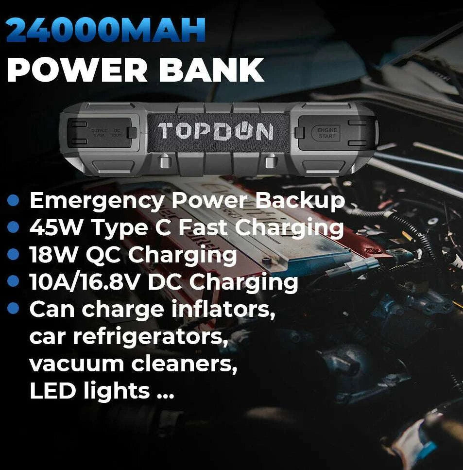 TOPDON JumpSurge JS3000 Jump Starter 24000mAH Power Bank