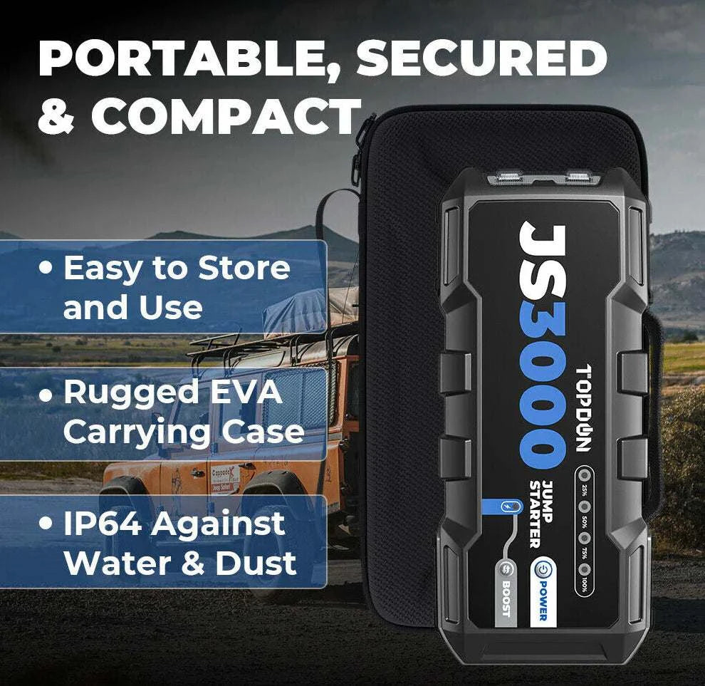 TOPDON JumpSurge JS3000 Jump Starter Robust Portable design