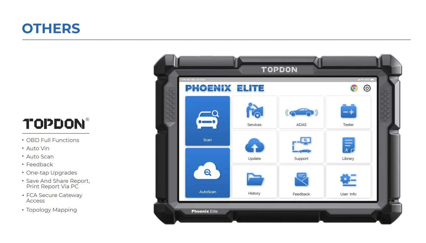TOPDON Phoenix Elite Additional Features