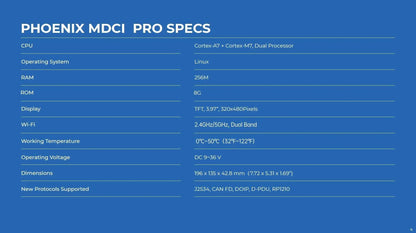 TOPDON Phoenix MDCI Pro Specifications