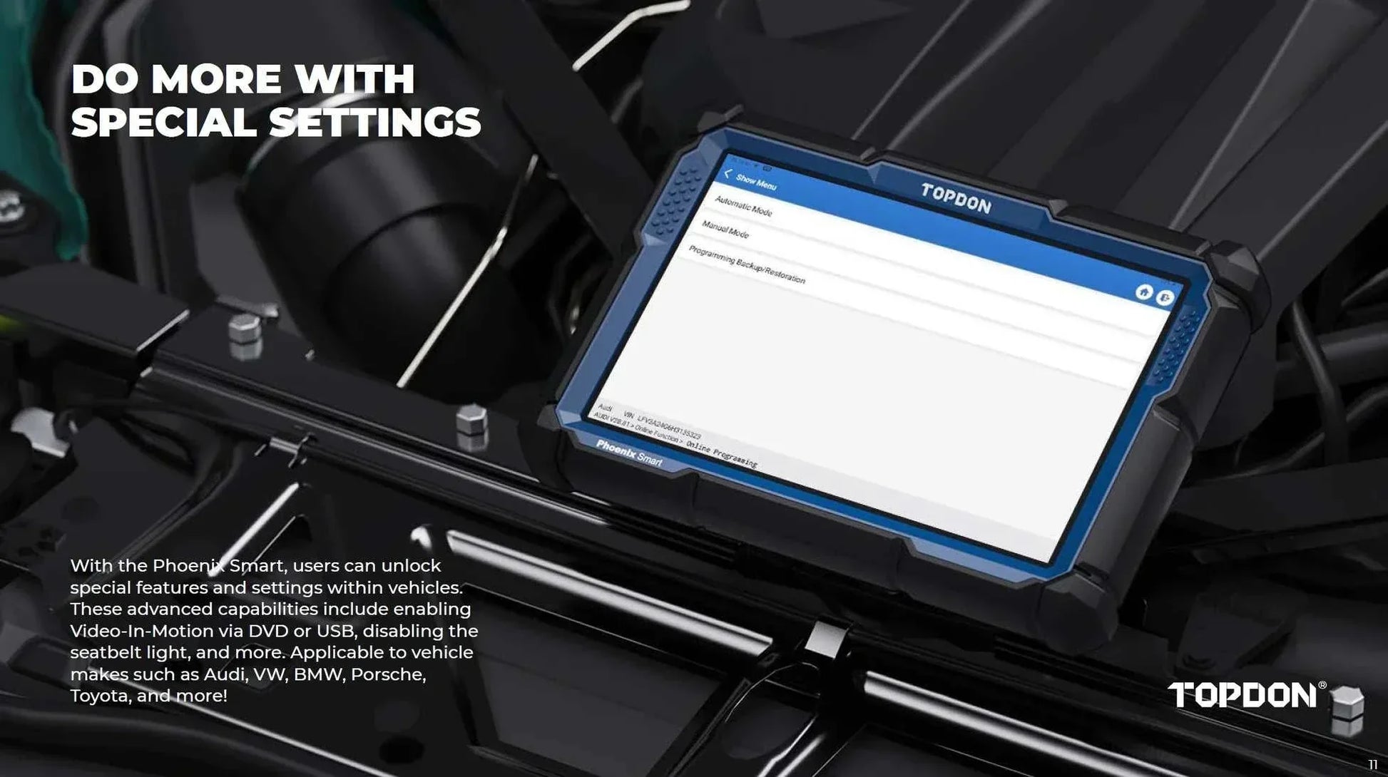 TOPDON Phoenix Smart Special Settings