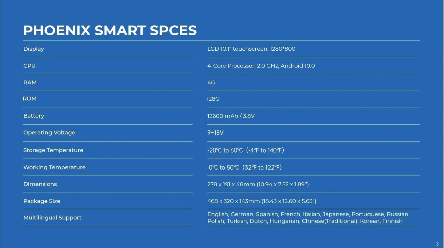 Topdon Phoenix Smart Specifications