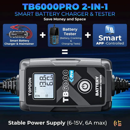 TOPDON TB6000PRO Battery Charger and Tester 