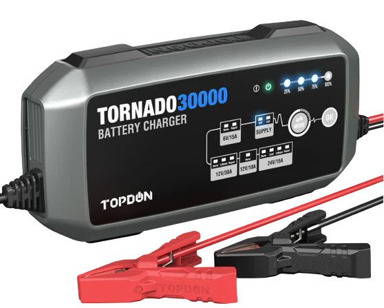 TOPDON T30A Battery Charger for 6V/12V/24V