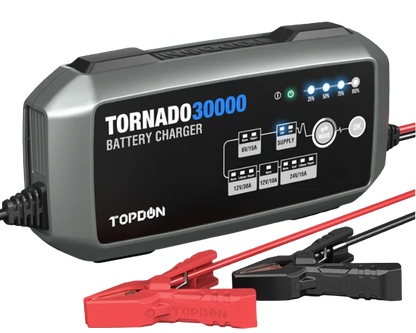 TOPDON T30A Battery Charger for 6V/12V/24V