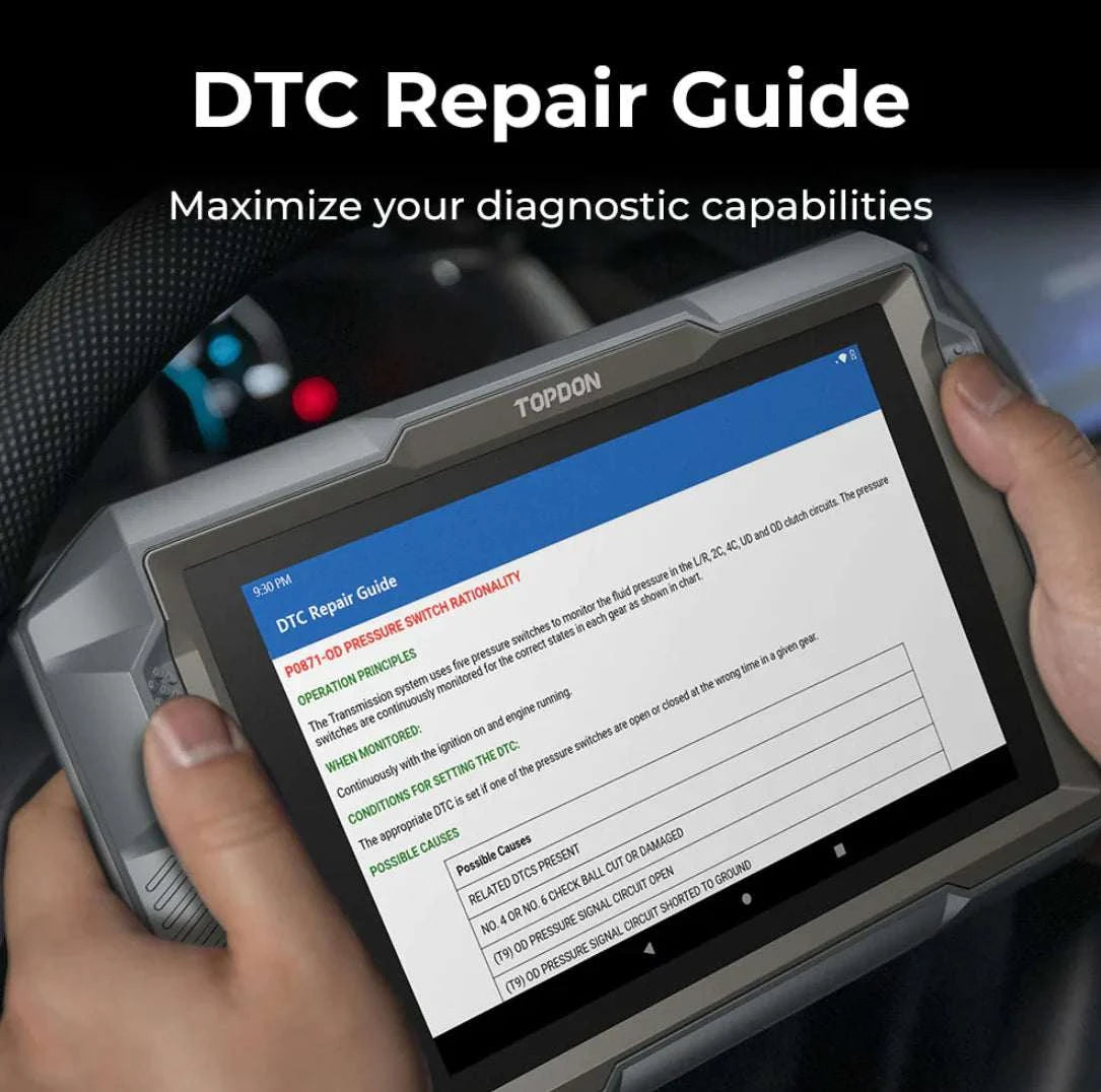 TOPDON UltraDiag DTC Repair Guide Scan and Erase Fault Codes